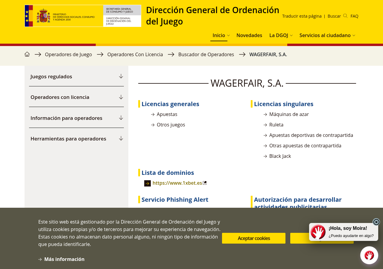 Captura fechada de DGOJ