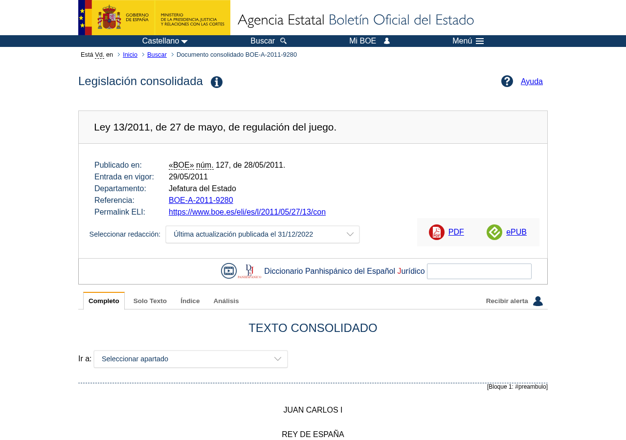 Ley estatal de regulación del juego consultada para Interwetten